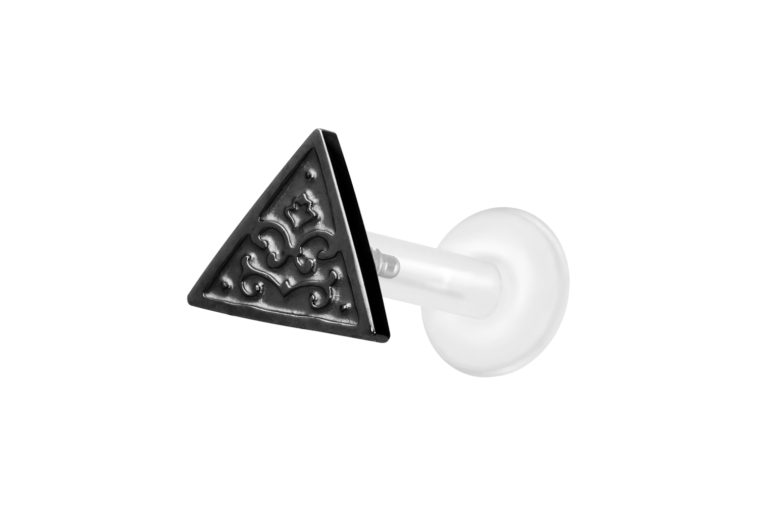 PTFE Labret Piercing mit Innengewinde + Titan-Aufsatz DREIECK